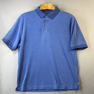 Tommy Bahama Paradise‎ Breeze Polo Shirt Mens Large Blue Casual Fair Condition